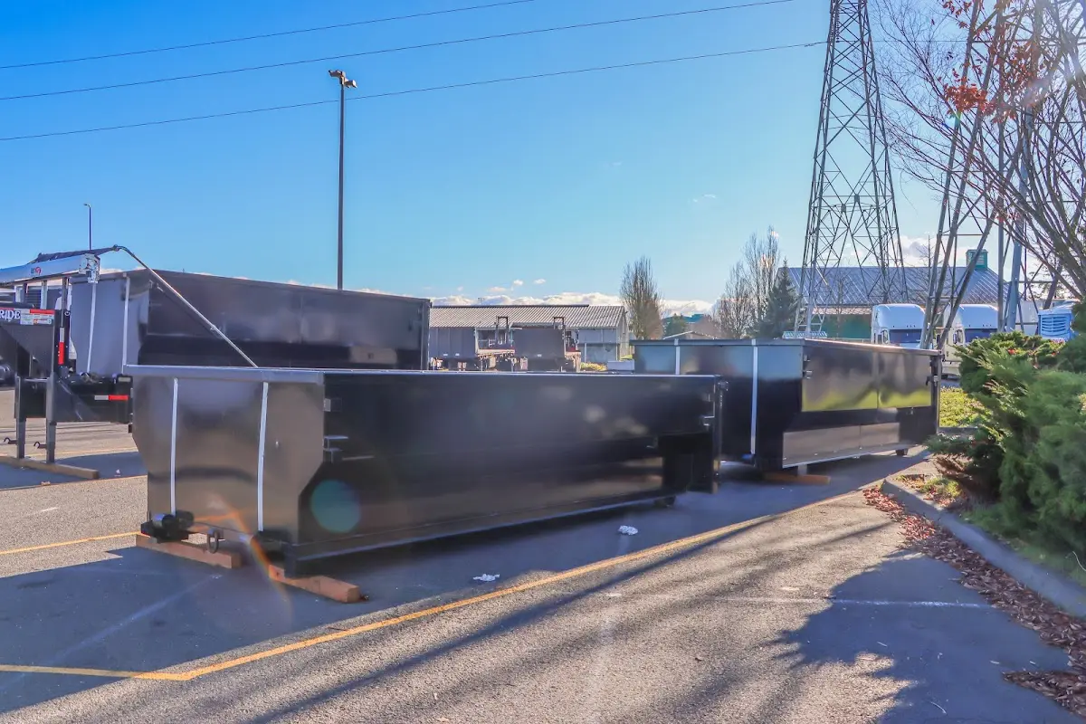 Roll-off dumpster ready for waste disposal at job site for Construction Dumpster Rental in Fish Hawk
